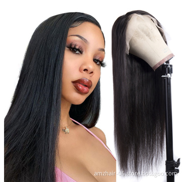 Unprocessed Straight Human Natural Hair Hd Full Lace Front Wig Wholesale Raw Brazilian Hair Glueles Lace Frontal Closure Wig